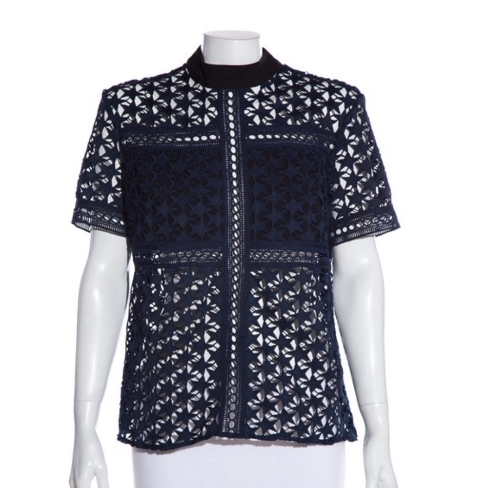 NWT, Self Portrait navy star top. size 2 US